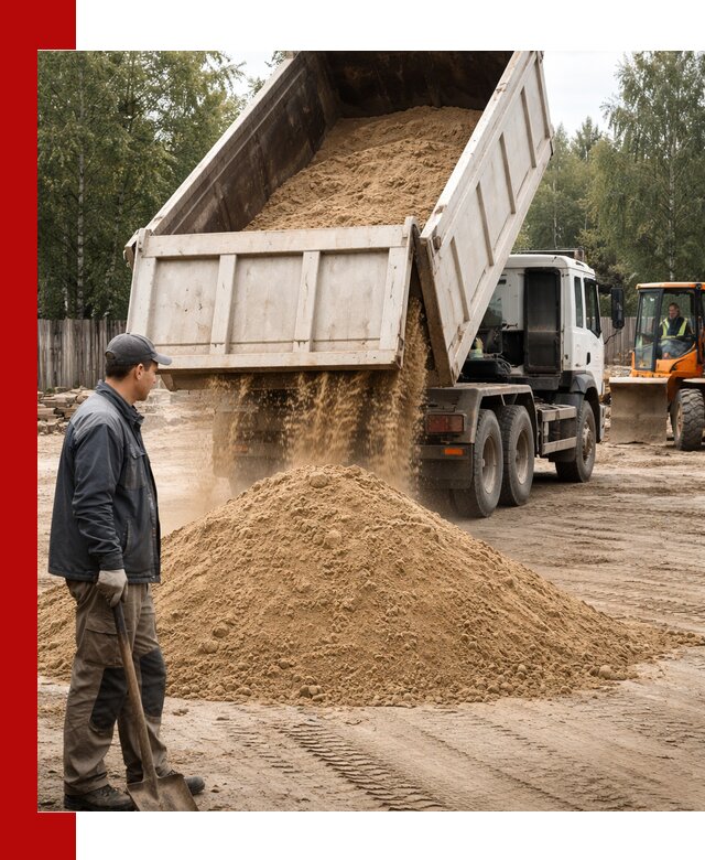 Доставка и продажа песка с разгрузкой в Фурманове
