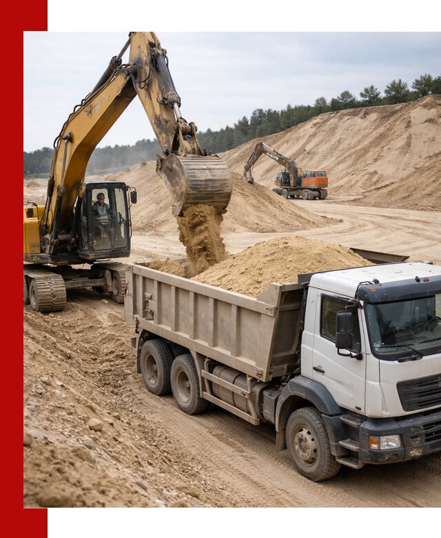 Доставка карьерного песка с самосвалами и разгрузкой в Фурманове