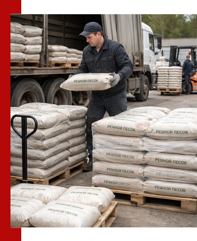 Речной песок в мешках с доставкой в Фурманове