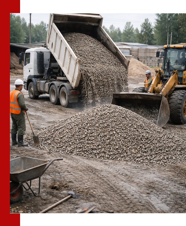 Мытый гравий с доставкой в Фурманове от карьера до участка