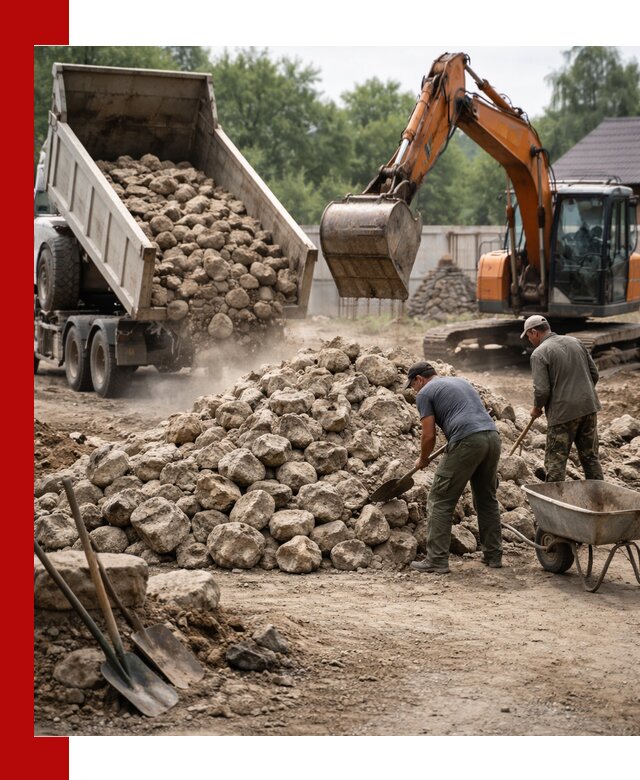 Доставка и разгрузка бутового камня в Фурманове