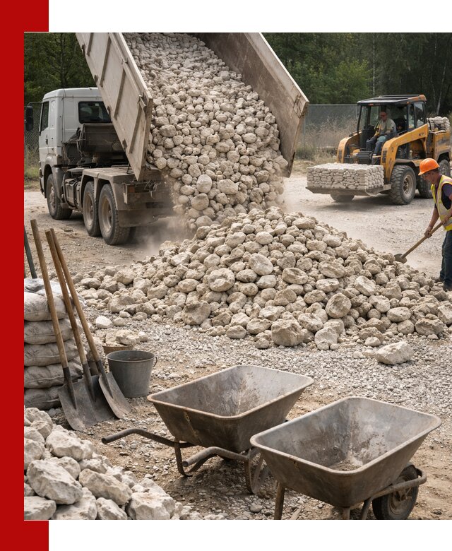 Доставка и продажа бутового известнякового камня в Фурманове