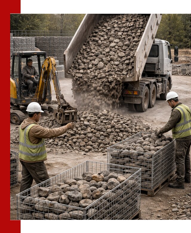 Камень для габионов фракция 100–201 в Фурманове