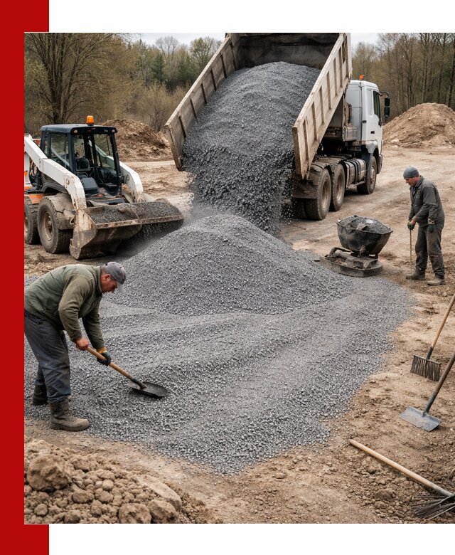 Отсев для подсыпки в Фурманове — доставка и подсыпка на участок