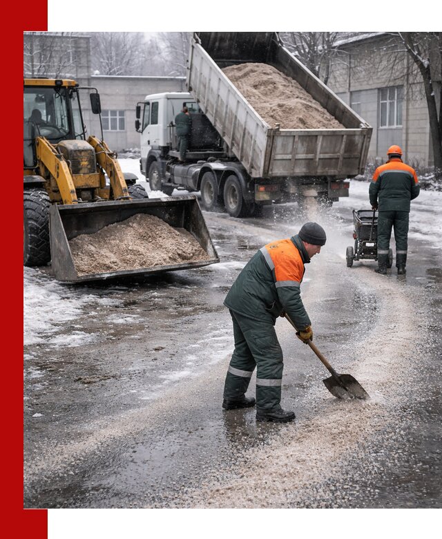 Реагент против гололеда с доставкой и нанесением в Фурманове