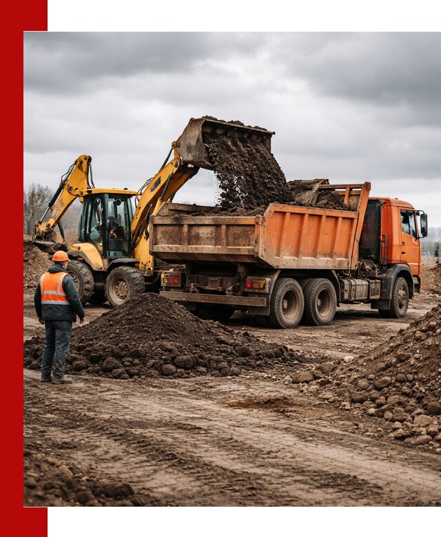 Вывоз грунта и строительного мусора в Фурманове грузовыми самосвалами